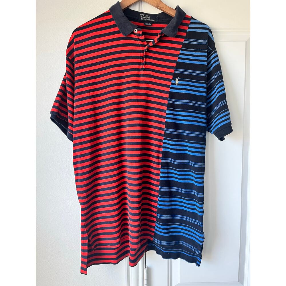 VTG Rare Mens Medium Polo by Ralph Lauren Color Block Short Sleeve (READ) Y2K